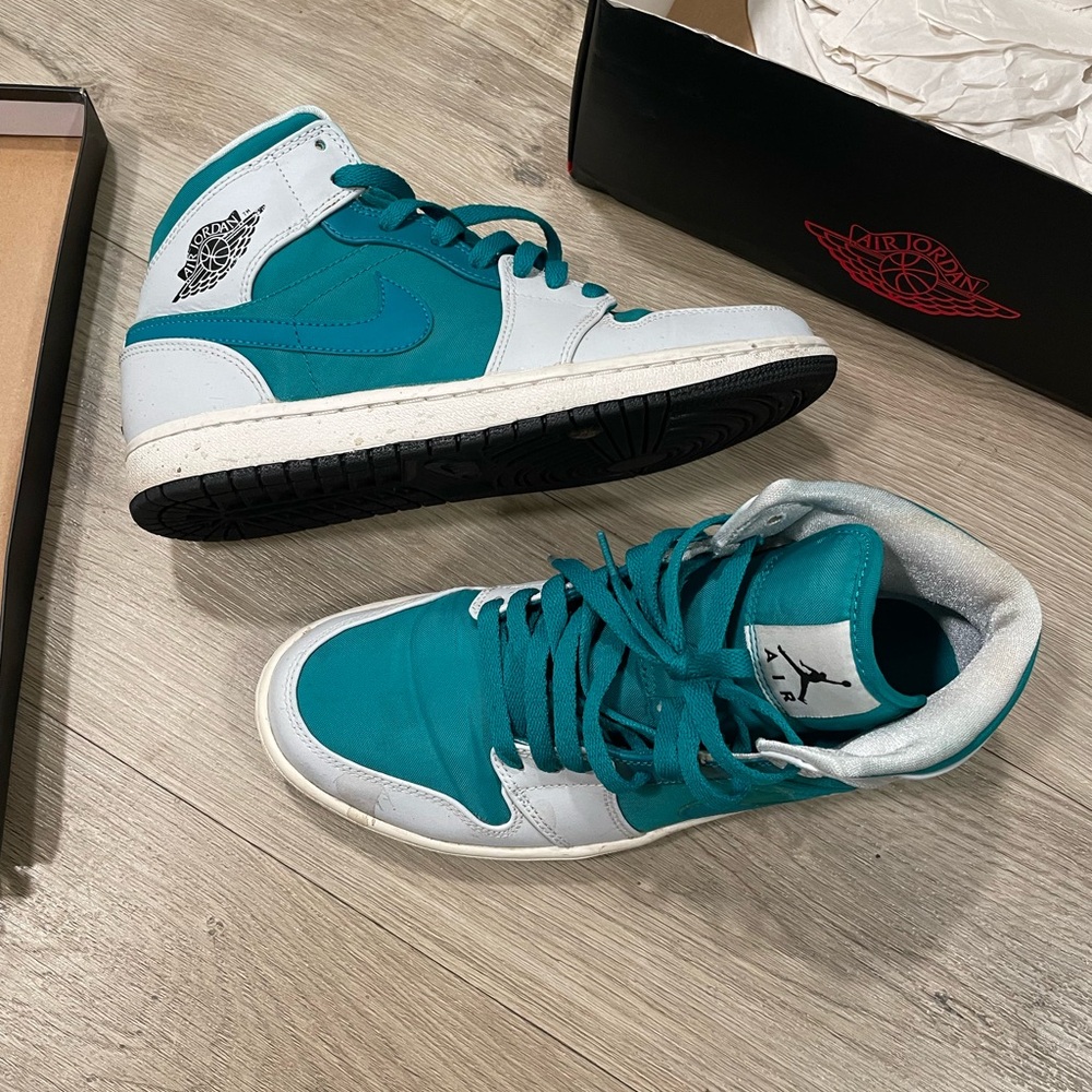 Jordan Sneakers in Teal and White - Picture 5 of 6